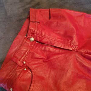 Red Leather Jeans